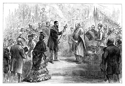 Předání meče Giuseppe Garibaldimu v Crystal Palace, 1864, konec 19. století od Unbekannt