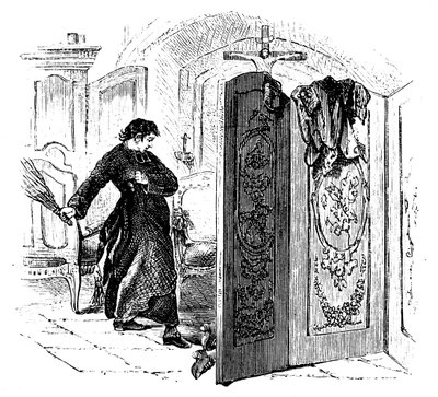 Kněz bičující kajícníka břízou, c1876 od Unbekannt
