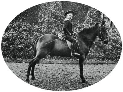 Princ Albert Windsor ve věku šesti let, sedící na koni, 1902 od Unbekannt