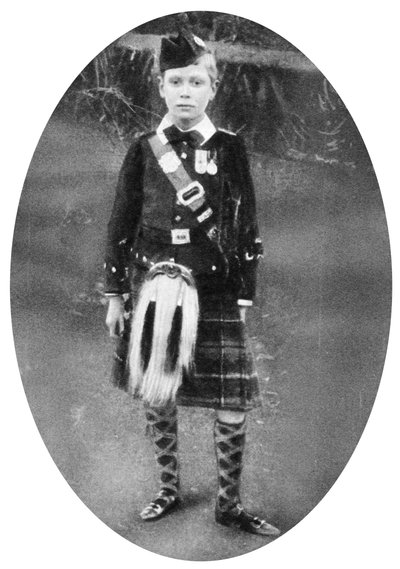 Princ Albert v šatech Highland, Sandringham, Norfolk, 1909 od Unbekannt