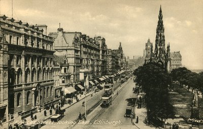 Princes Street Looking East, Edinburgh, c1920. od Unbekannt
