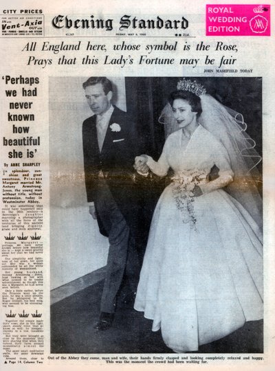 Princezna Margaret se provdala za Antonyho Armstrong-Jonese, 6. května 1960 od Unbekannt