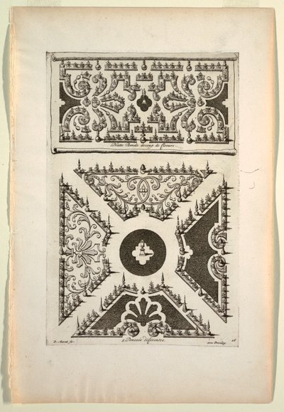 Print, Platte Bende de coup de Fleurs (Plochý pruh květin, pět různých variací) od Unbekannt