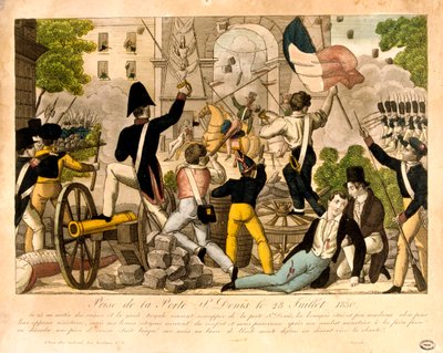 Útok na Porte St Denis 28. července 1830, revoluce 1830, Paříž od Unbekannt