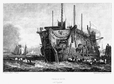 Vězeňský vrak v Deptford, Londýn, c1826 od Unbekannt