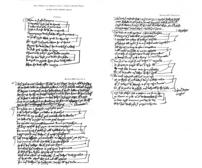 Prology a text z rukopisu her Corpus Christi, 15. století, 1840 od Unbekannt
