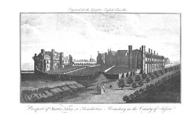 Prospect of Battle-Abby, benediktinský klášter v hrabství Sussex., 1771 od Unbekannt