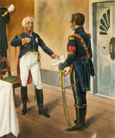 Pruský generál Courbière, velitel Graudenz a francouzský vyslanec Savary, 1807, 1936. od Unbekannt