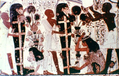 Očista mumií, detail z nástěnné malby chrámu, Théby, Egypt od Unbekannt