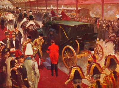 Královna Alexandra přijíždějící na stanici Paddington na pohřeb královny Viktorie, 1901 1906 od Unbekannt
