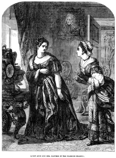 Královna Anna 1665-1714 a paní Danversová v prezenční síni od Unbekannt