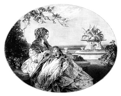 Královna Viktorie a princ Arthur, 1850 od Unbekannt