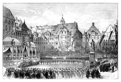 Královna Viktorie odhaluje sochu prince Alberta, Coburg, Německo, 1865 od Unbekannt