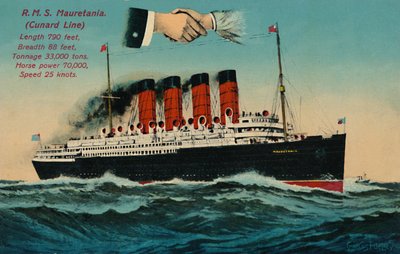 R.M.S. Mauretánie. Cunard Line, c1930. od Unbekannt