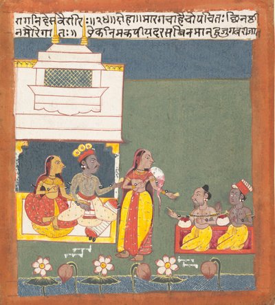 Ragini Des Variri: Stránka ze série rozptýlených Ragamala Girland of Musical Modes, ca. 1680. od Unbekannt