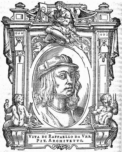 Raphael. Od: Giorgio Vasari, Životy nejznamenitějších italských malířů, sochařů a architektů, 1568 od Unbekannt