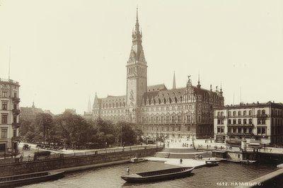 Hamburkská radnice. Kolem roku 1900 od Unbekannt