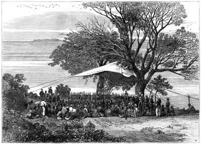 Čtení ultimáta na březích Tugely, válka Zuluů na jihu, 1879 od Unbekannt