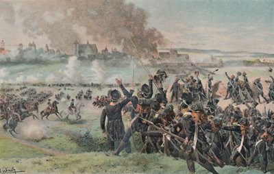 Znovuobjevení Napoleona na poli před Ratisbonem, 1809, 1896. od Unbekannt