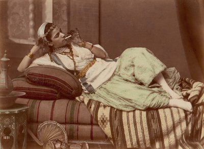 Kouření ležící ženy, 1870-90. od Unbekannt