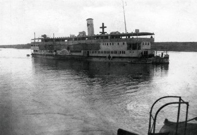 Říční loď Červeného kříže plující po řece Tigris, Mezopotámie, WWI, 1918 od Unbekannt