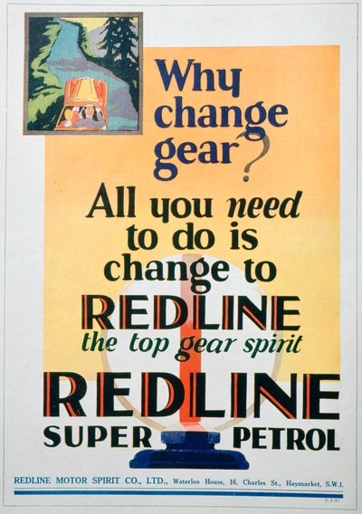 Reklama na benzín Red Line, 1929 od Unbekannt