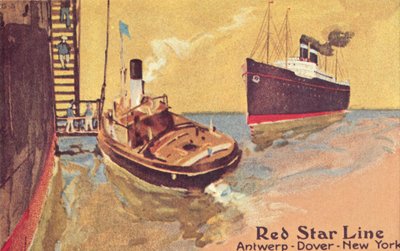 Osobní loď Red Star Line a tendr, c1900. od Unbekannt