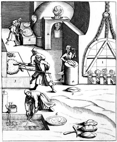 Rafinace mědi maďarským procesem, 1683 od Unbekannt