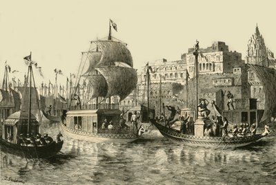 Náboženský festival v Benares, 1890. od Unbekannt
