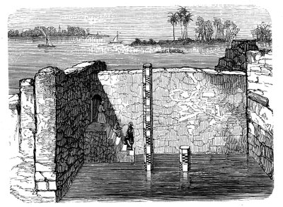 Pozůstatky nilometru, starověkého zařízení pro měření roční záplavy Nilu, c1885 od Unbekannt