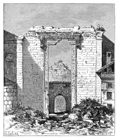 Pozůstatky Augustova a Římského chrámu, Ancyra Ankara, Turecko, 1895 od Unbekannt