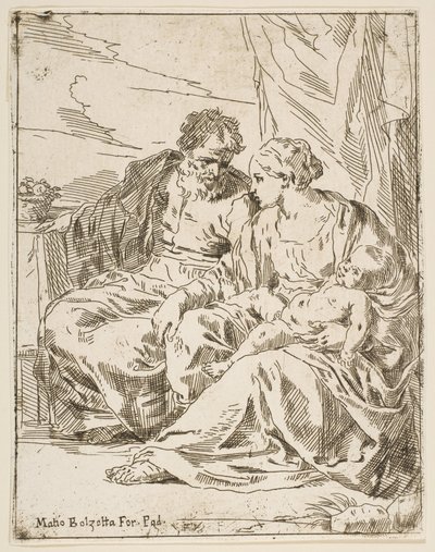 Odpočívej na útěku do Egypta, Marie drží malého Krista, zatímco sv. ..., ca. 1637-1639 nebo později. od Unbekannt