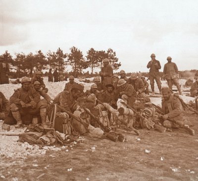 Zastávka, Champagne, severní Francie, c1914-c1918 od Unbekannt