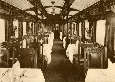 Restaurant Car on a Remote Train, South African Railways, 1930. od Unbekannt