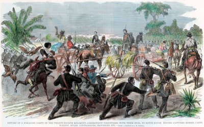 Návrat skupiny shánějící potravu do Baton Rouge, Louisiana, Americká občanská válka, c1862 od Unbekannt