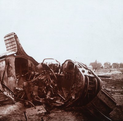 Roztržená nádrž, Champagne, severní Francie, c1914-c1918 od Unbekannt