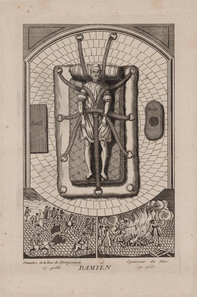 Robert Francois Damiens 1715-1757 v Châtelet, 2. března 1757. od Unbekannt