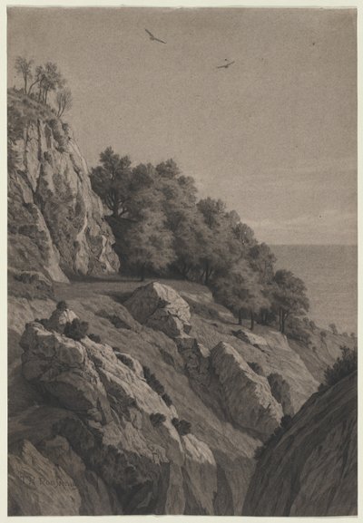Rocky Cliff on a Coast, c. 1850-1860. od Unbekannt