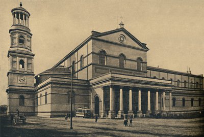 Roma - boční portikus a zvonice baziliky sv. Pavla bez zdí, 1910 od Unbekannt