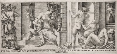 Římská charita, 1500s. od Unbekannt