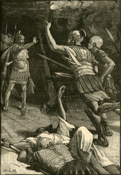 Římští vojáci vystřelující jeruzalémský chrám, 1890. od Unbekannt