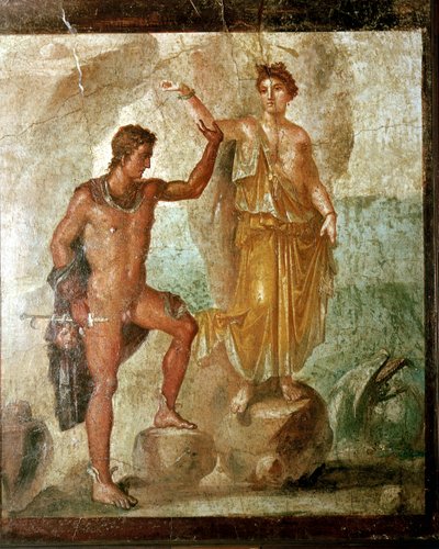Římská nástěnná malba Persea osvobozujícího Andromedu, Dům Dioscurů, Pompeje, Itálie od Unbekannt