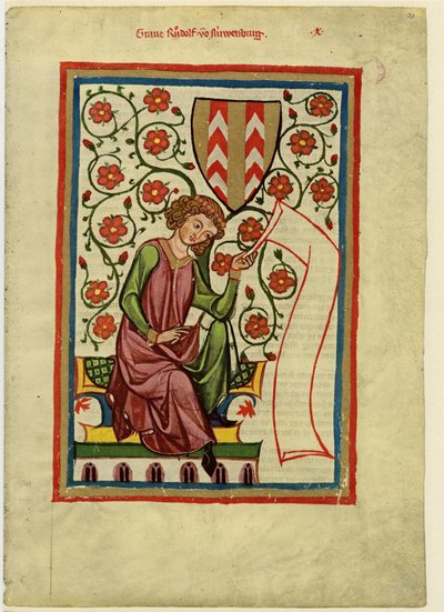 Rudolf II z Fenis z Codexu Manesse, mezi 1305 a 1340 od Unbekannt