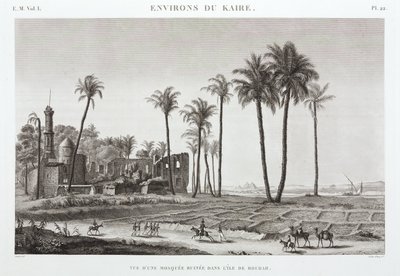 Zničená mešita na ostrově Roudah poblíž Káhiry, Egypt, c 1798 od Unbekannt