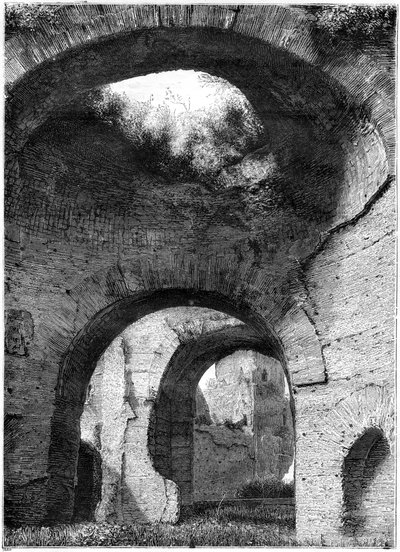 Ruiny termálních lázní Caracalla, Řím, 1886 od Unbekannt