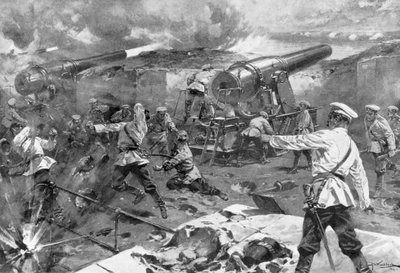 Ruská baterie v akci, rusko-japonská válka, 1904-5 od Unbekannt