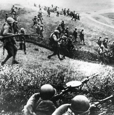 Ruské jednotky při protiútoku, oblast Mozdok, severní Kavkaz, září 1942 od Unbekannt