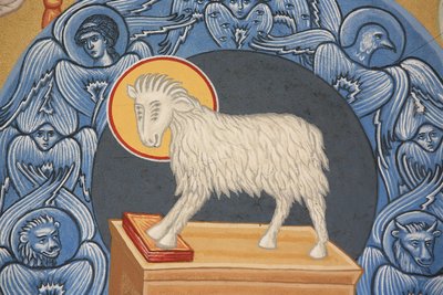 Obětní beránek. Ortodoxní kostel Saint-Antoine-le-Grand Saint-Laurent-en-Royans Francie od Unbekannt