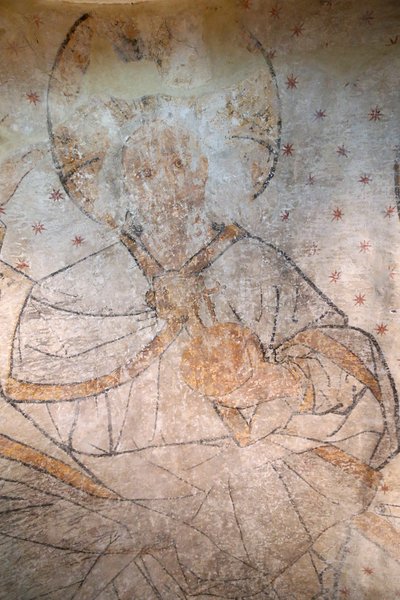 Saint-Claude, Jura, Francie, le 31/8/2015 - St Claude Abbey Museum. Kristus ve slávě. Malování. 15. století. od Unbekannt