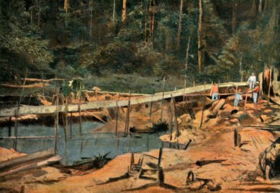 Svatý Eliáš. Le Schluss Rigole Pour LOr, Sluice, Prospecting for Gold, 1900. od Unbekannt